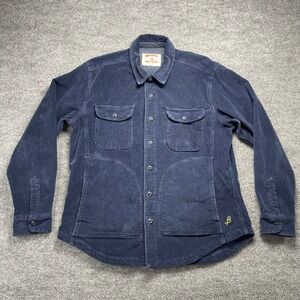 Birdwell Beach Britches Blue Corduroy CPO Shirt Jacket Mens Large Made in USA